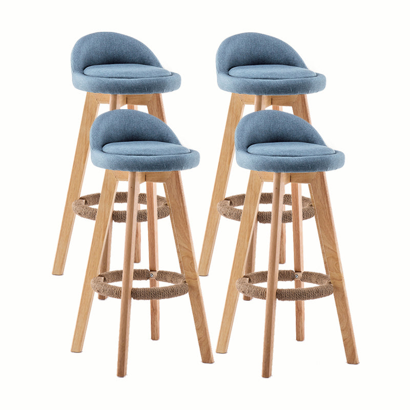Modern Rotatable Backrest Counter Stool Wood Cafe Bar Stool with Cushion and Pedal