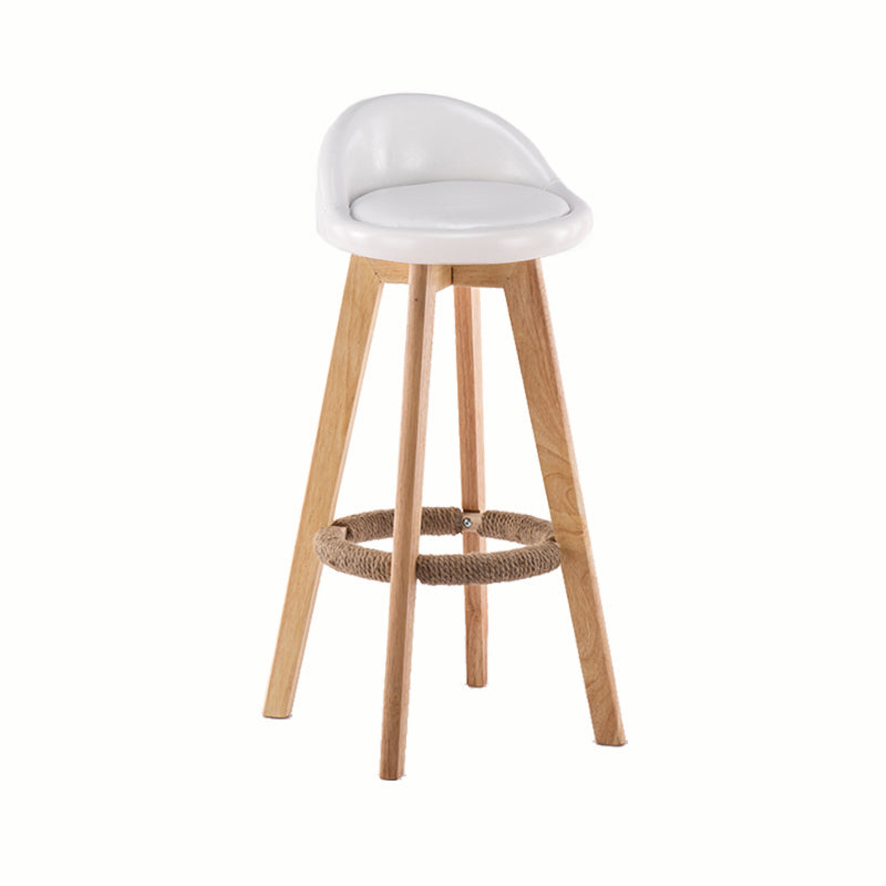 Modern Rotatable Backrest Counter Stool Wood Cafe Bar Stool with Cushion and Pedal