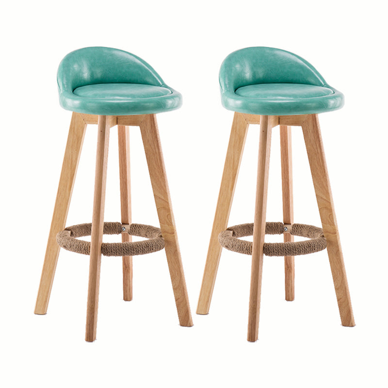 Modern Rotatable Backrest Counter Stool Wood Cafe Bar Stool with Cushion and Pedal