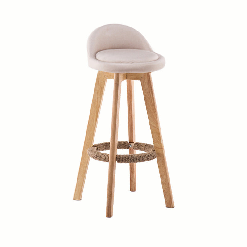 Modern Rotatable Backrest Counter Stool Wood Cafe Bar Stool with Cushion and Pedal