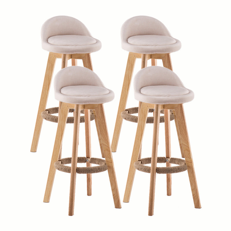 Modern Rotatable Backrest Counter Stool Wood Cafe Bar Stool with Cushion and Pedal