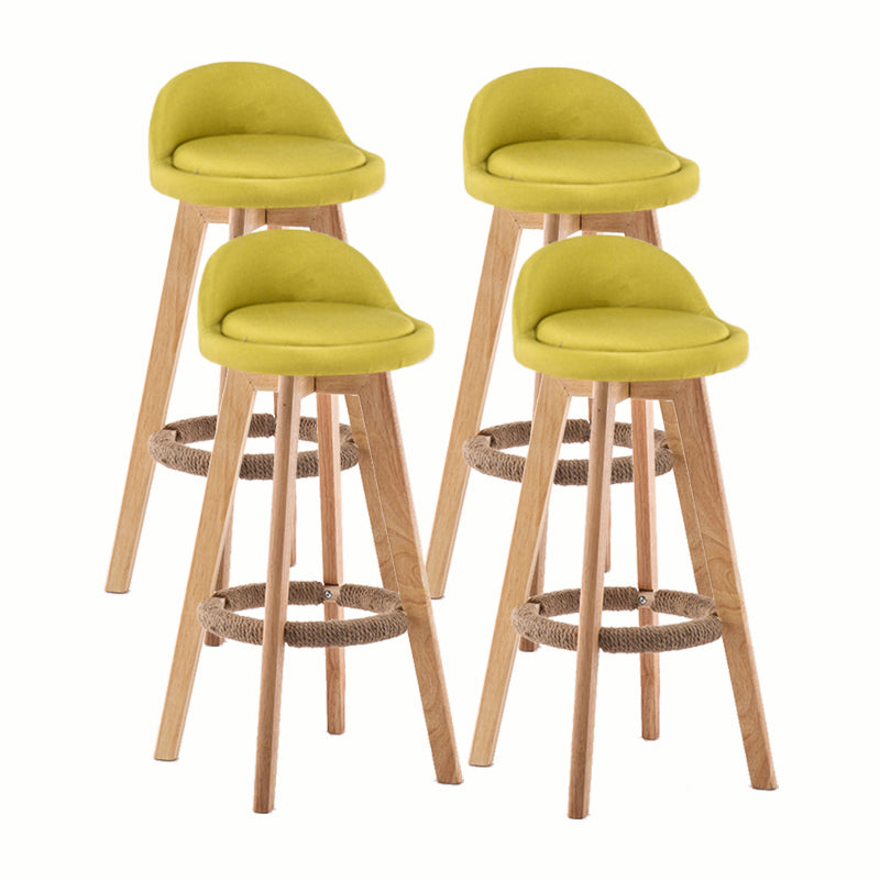 Modern Rotatable Backrest Counter Stool Wood Cafe Bar Stool with Cushion and Pedal