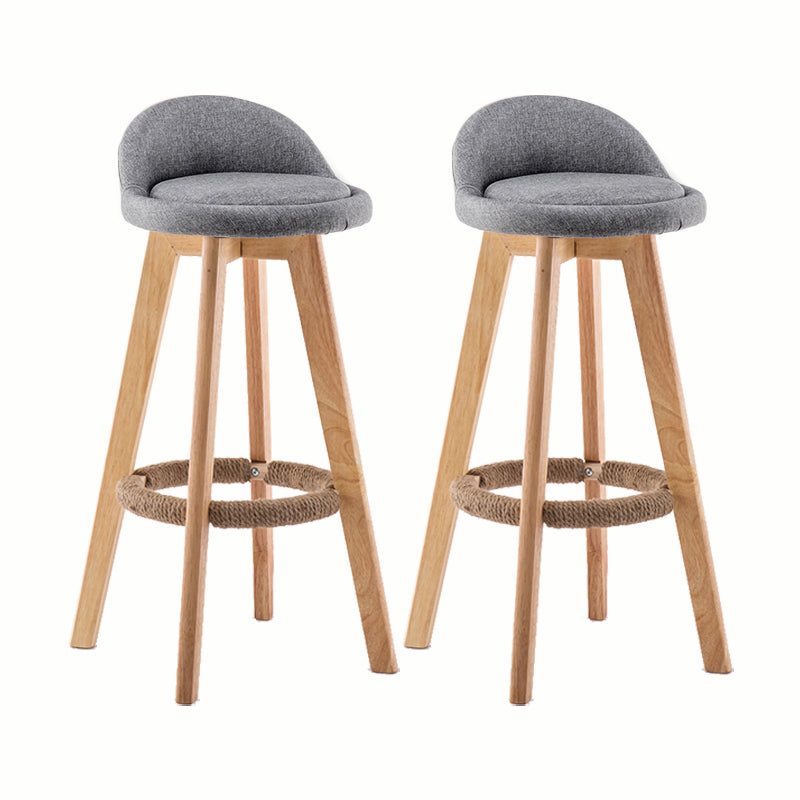 Modern Rotatable Backrest Counter Stool Wood Cafe Bar Stool with Cushion and Pedal