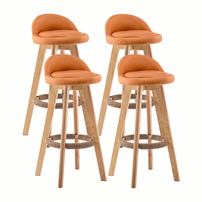 Modern Rotatable Backrest Counter Stool Wood Cafe Bar Stool with Cushion and Pedal