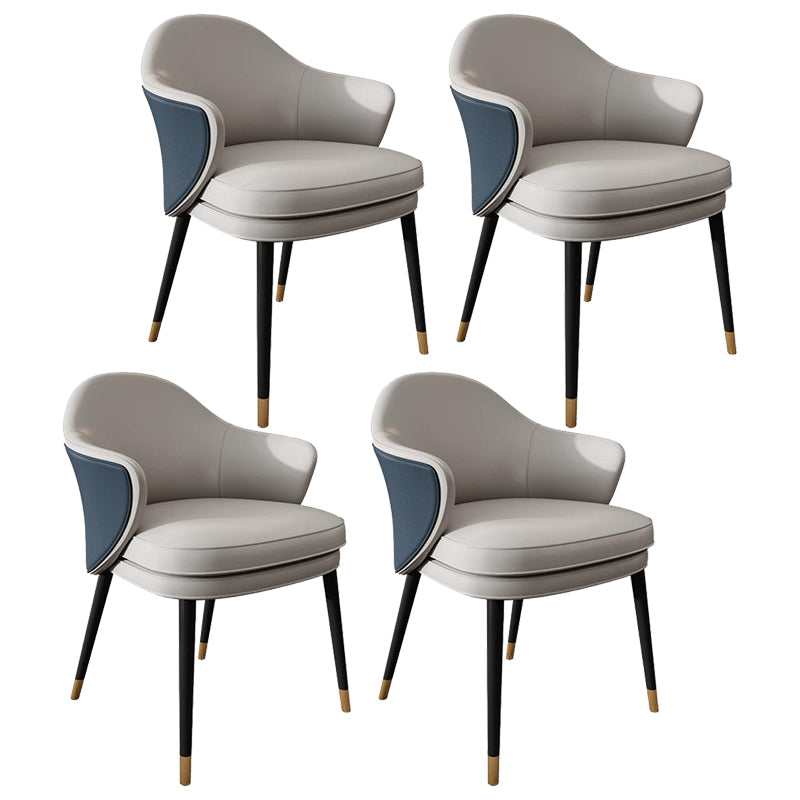 Pièces contemporaines 1/4/5 Pièces Ensemble de restauration Round Round Room Table Ensemble avec chaises en cuir