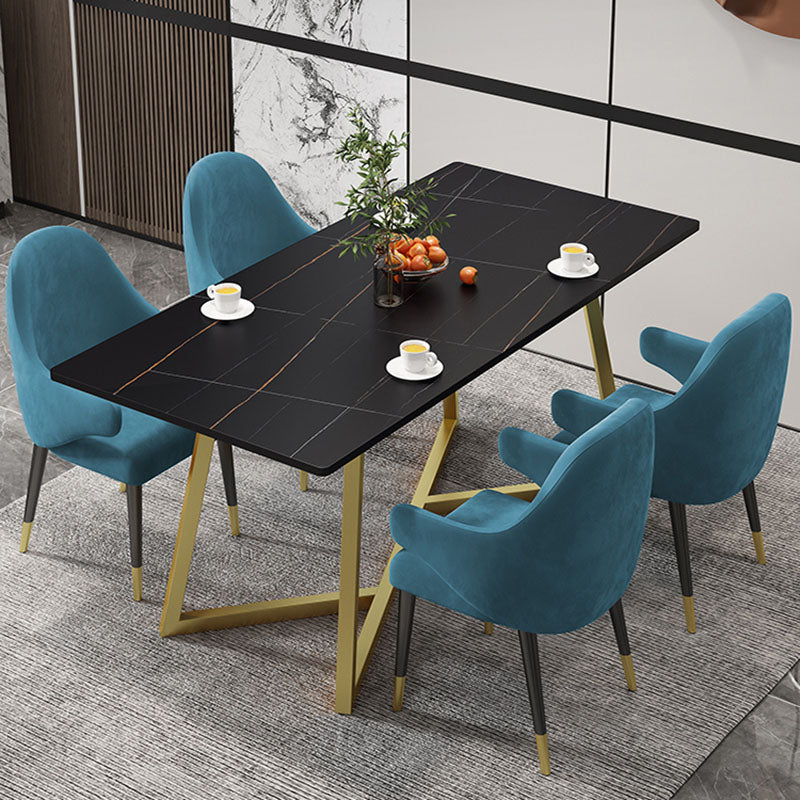 Glam Style 1/2/5 Pieces Dining Table Set Sintered Stone Table and Chair Set