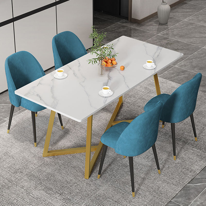 Glam Style 1/2/5 Pieces Dining Table Set Sintered Stone Table and Chair Set