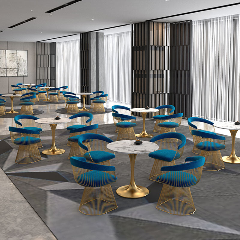 Modern 1/4/5 Pieces Dining Sintered Stone Dining Table Set with Metal Legs for Kitchen