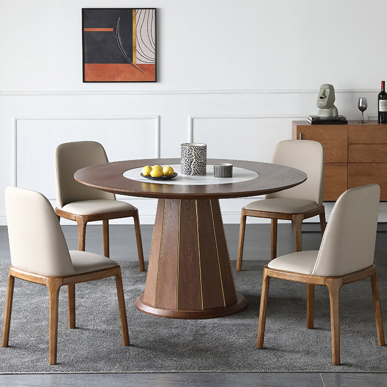 Contemporary 1/4/5/7 Pieces Dining Sintered Stone Dining Table Set with Wooden Legs