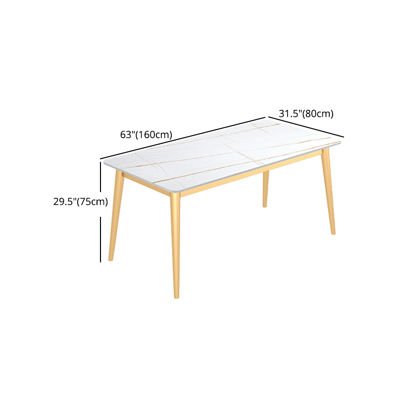 Minimalist Design 1/2/5/7 Rectangular Dining Room Table with Upholstered Chairs