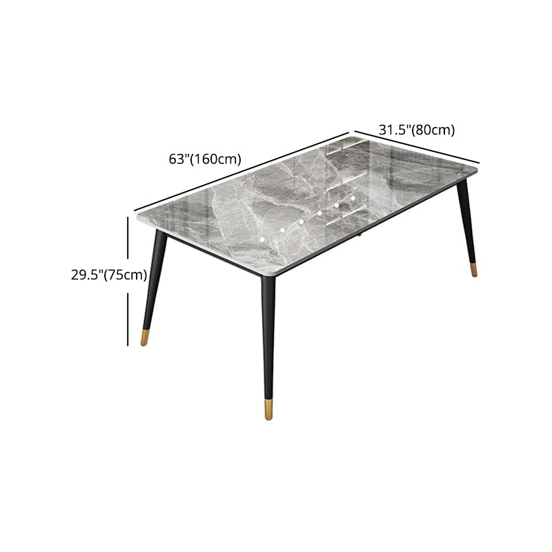 Style nordique 1/4/5/7 Rectangle Salle de salle à manger avec chaises en cuir