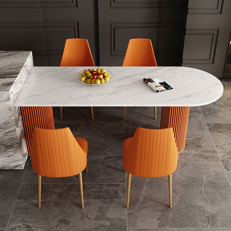 Scandinavian 1/2/5 Rectangle White Dining Table Set for Kitchen