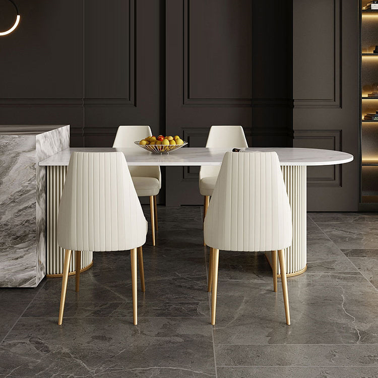 Scandinavian 1/2/5 Rectangle White Dining Table Set for Kitchen