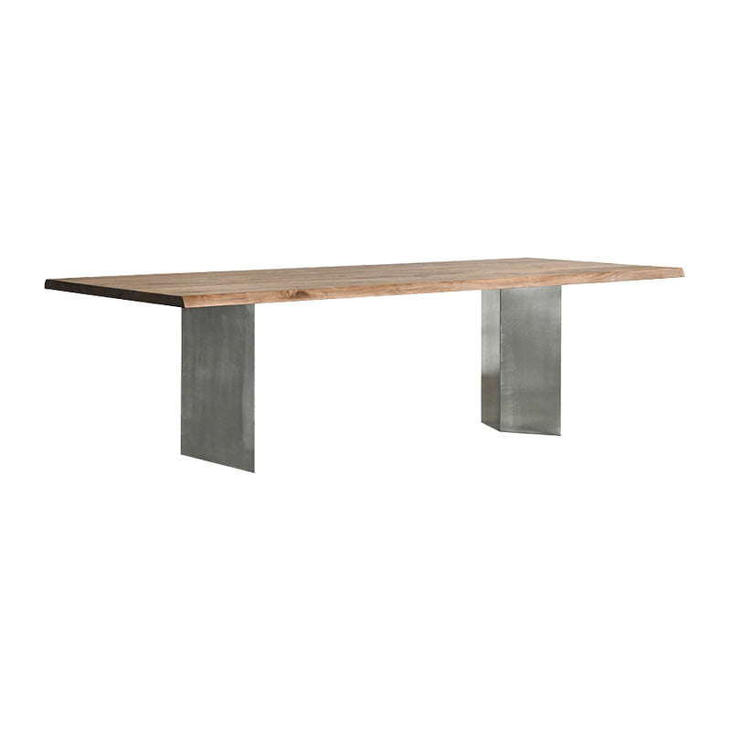 Table de salle à manger Glam de forme rectangulaire, double guéridon avec bois massif
