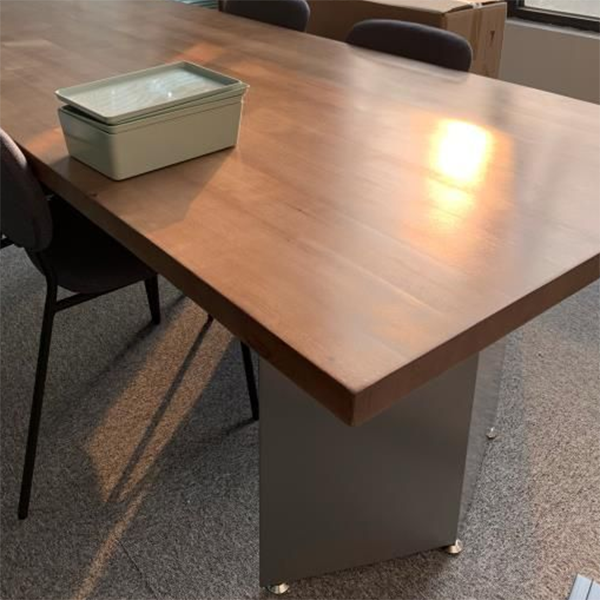 Table de salle à manger Glam de forme rectangulaire, double guéridon avec bois massif