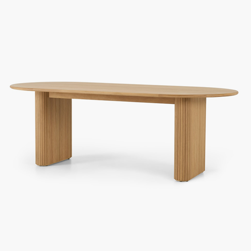 Table à manger ovale en bois massif, Table à Double guéridon simple pour salle à manger
