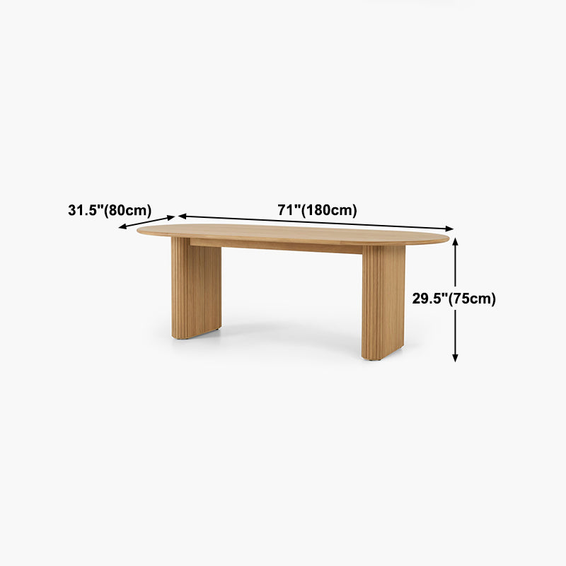 Table à manger ovale en bois massif, Table à Double guéridon simple pour salle à manger