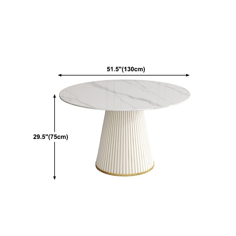 Modern Style Dining Table Round White Sintered Stone Dining Table for Home Use