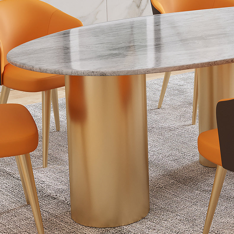 Mesa de comedor de piedra sinterizada de lujo con 3 patas para restaurante