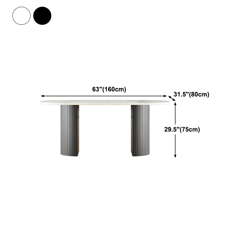 Eettafel met dubbele voetstuk Moderne stijl eettafel voor thuis