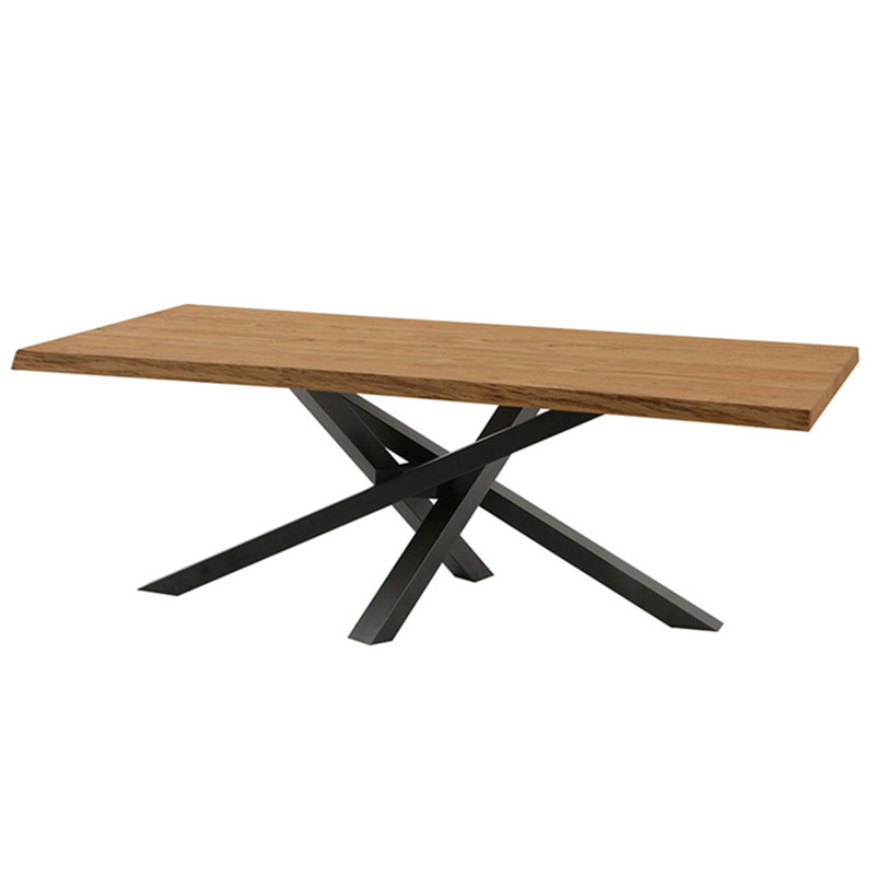 Mesa de comedor de forma rectangular Mesa de madera maciza de lujo con base de pedestal