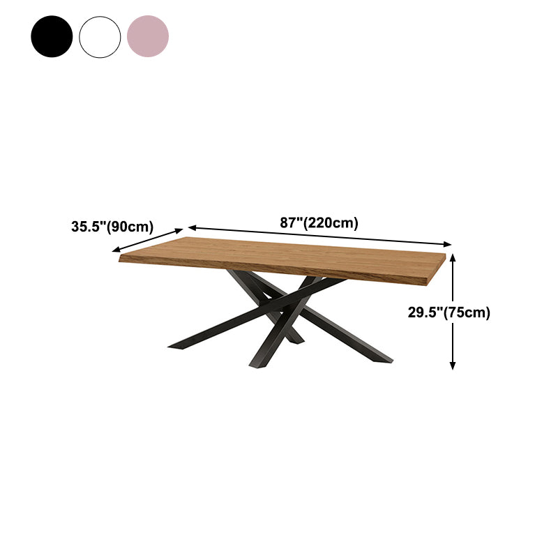 Mesa de comedor de forma rectangular Mesa de madera maciza de lujo con base de pedestal