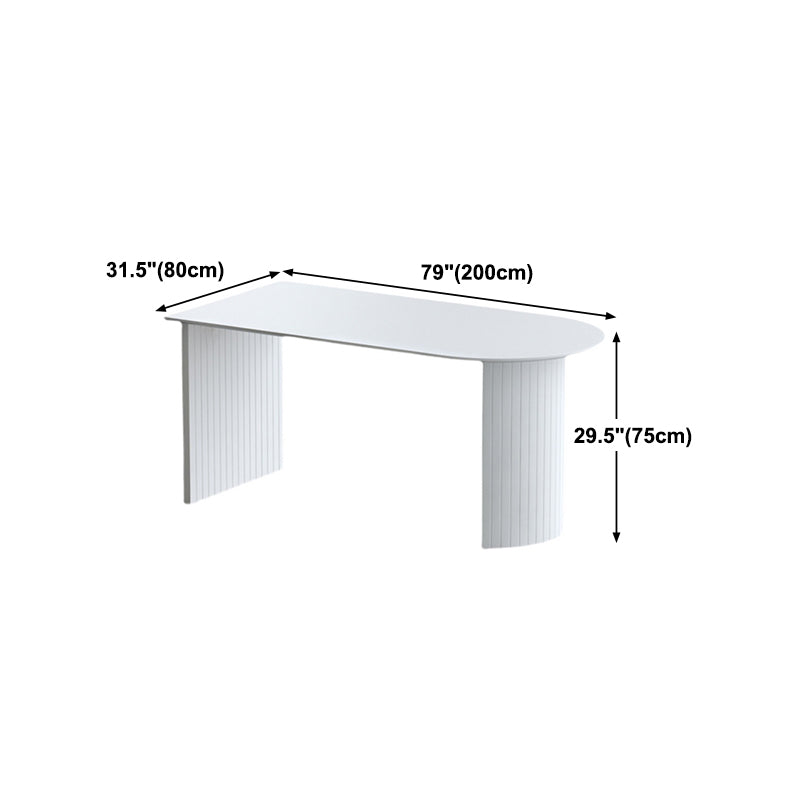 Mesa de comedor moderna de madera maciza, mesa superior de madera de pino con base de pedestal doble