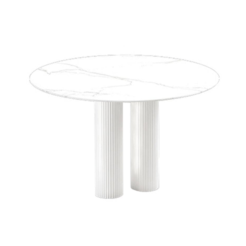 Mesa de comedor de doble pedestal de piedra mesa de comedor estilo simplicidad para el hogar