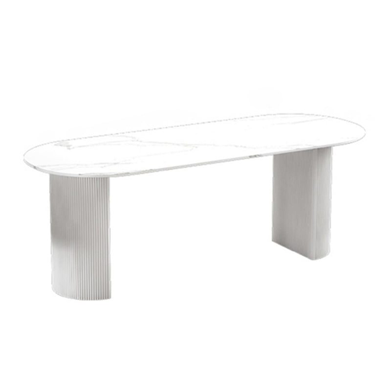 Mesa de comedor de doble pedestal de piedra mesa de comedor estilo simplicidad para el hogar