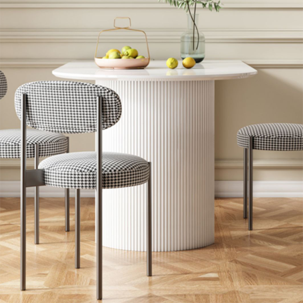 Mesa de comedor de doble pedestal de piedra mesa de comedor estilo simplicidad para el hogar