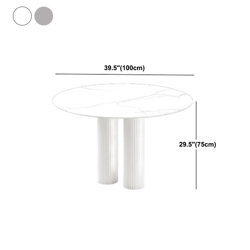 Mesa de comedor de doble pedestal de piedra mesa de comedor estilo simplicidad para el hogar