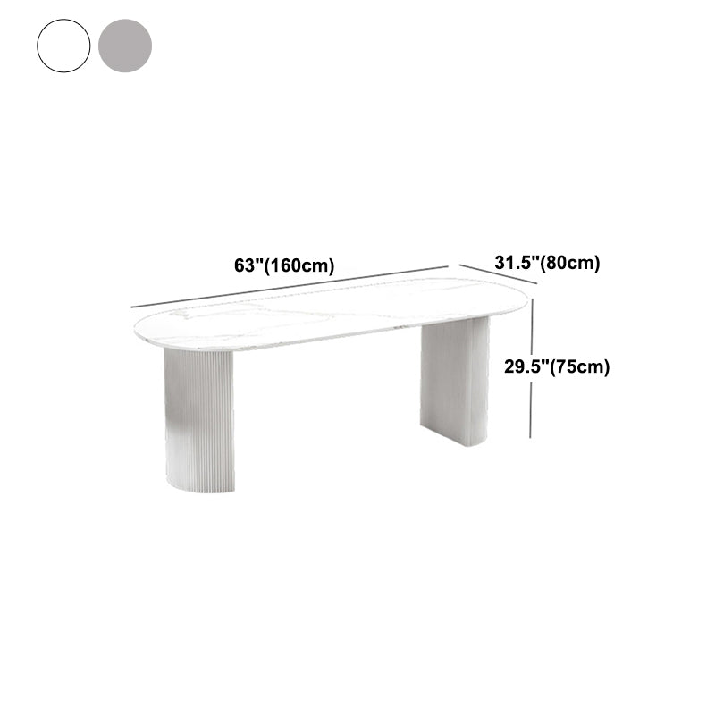 Mesa de comedor de doble pedestal de piedra mesa de comedor estilo simplicidad para el hogar