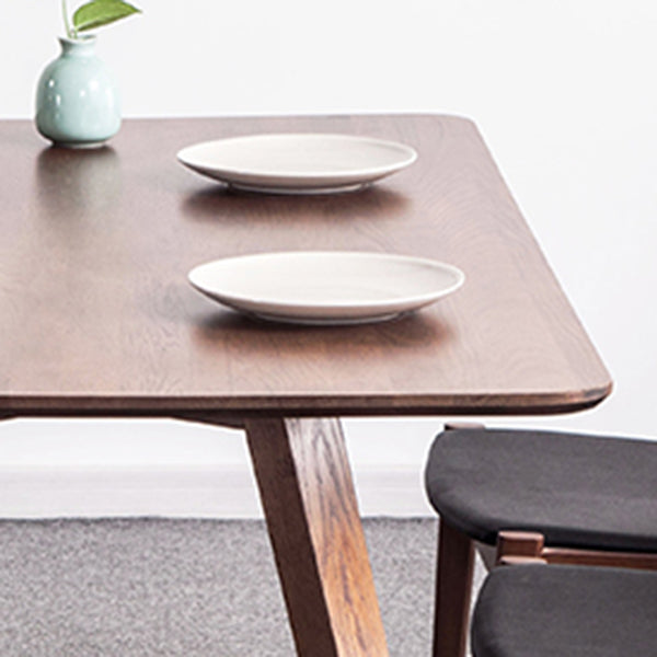 Mesa de comedor fija de madera maciza, moderna, rectangular, con doble pedestal