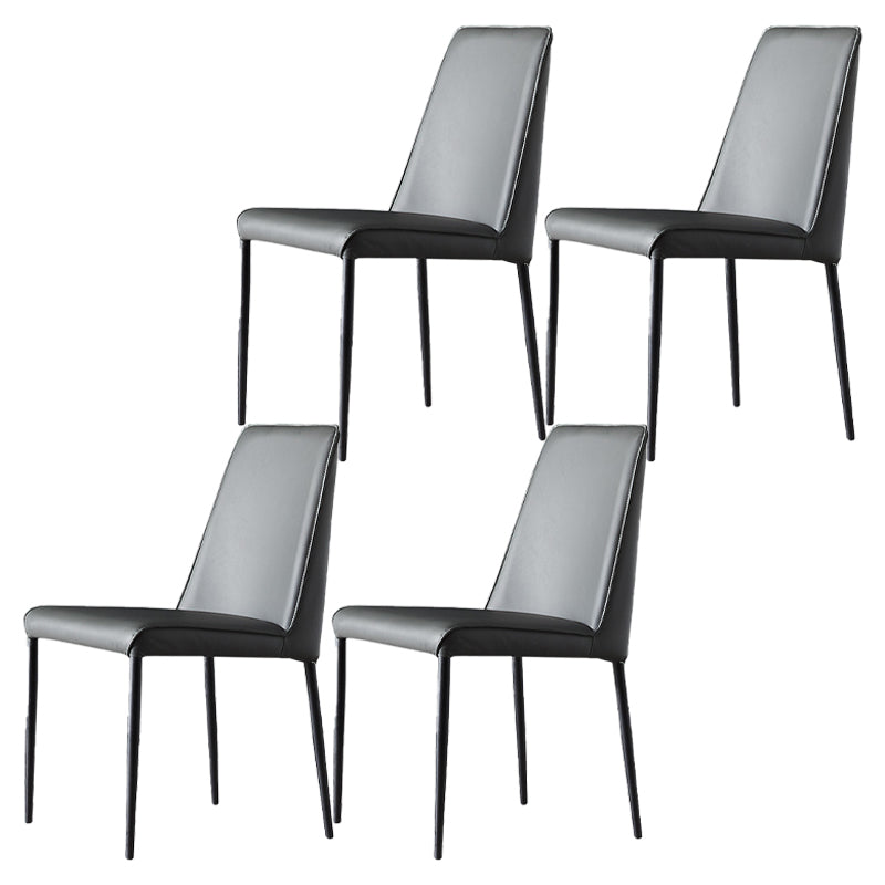 Sillas de comedor sin brazos con respaldo sólido industrial Sillas de comedor de piel sintética