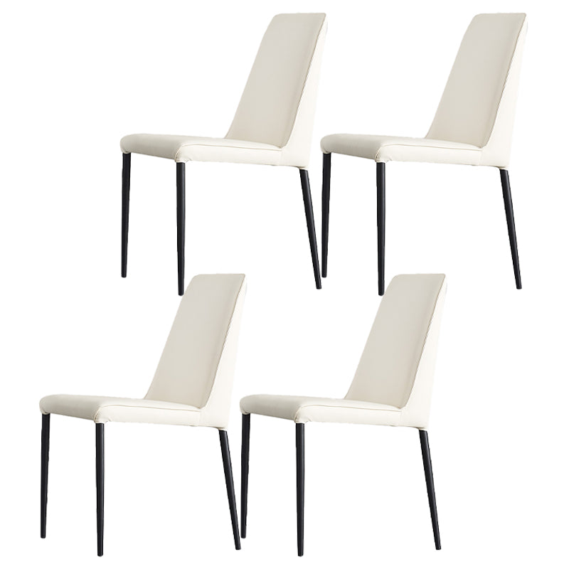 Sillas de comedor sin brazos con respaldo sólido industrial Sillas de comedor de piel sintética