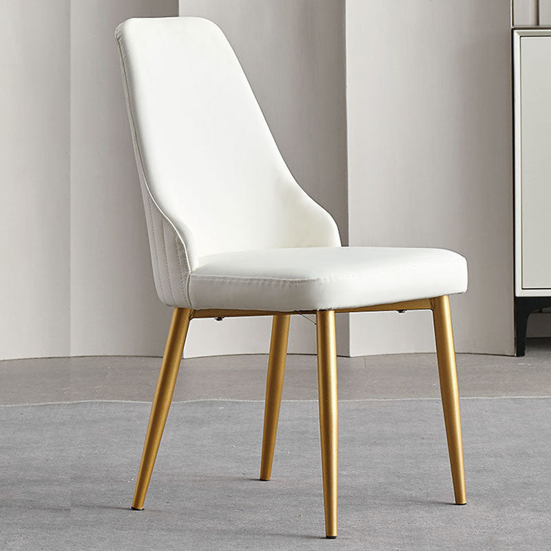 Chaise de salle à manger sans bras à dossier solide de style scandinave, chaise d'appoint rembourrée