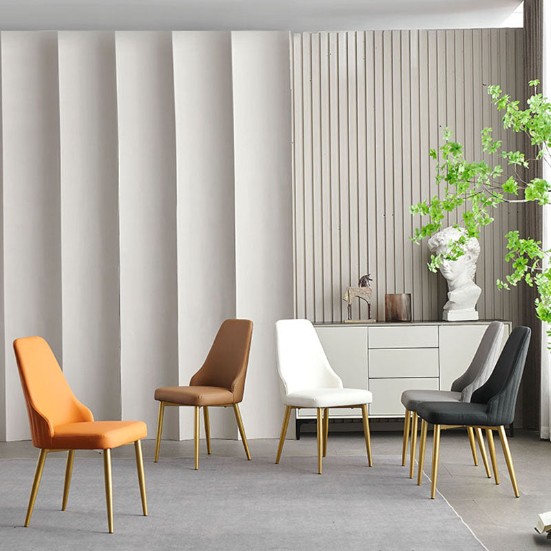 Chaise de salle à manger sans bras à dossier solide de style scandinave, chaise d'appoint rembourrée