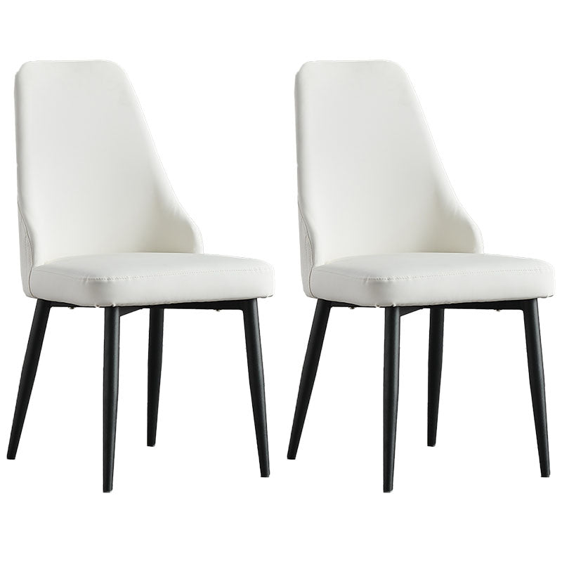 Chaise de salle à manger sans bras à dossier solide de style scandinave, chaise d'appoint rembourrée