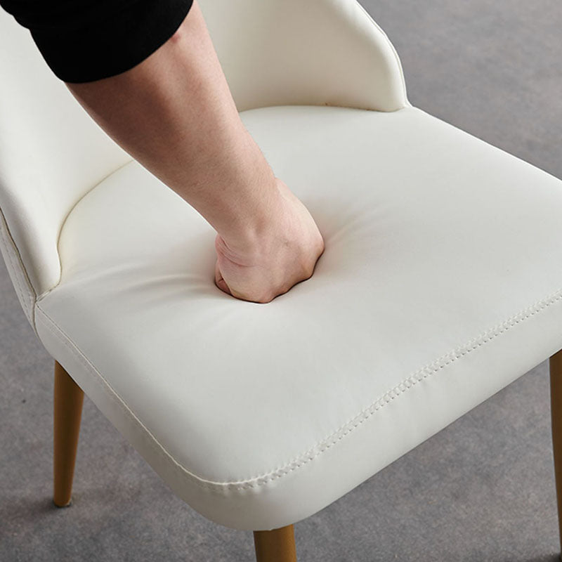 Chaise de salle à manger sans bras à dossier solide de style scandinave, chaise d'appoint rembourrée