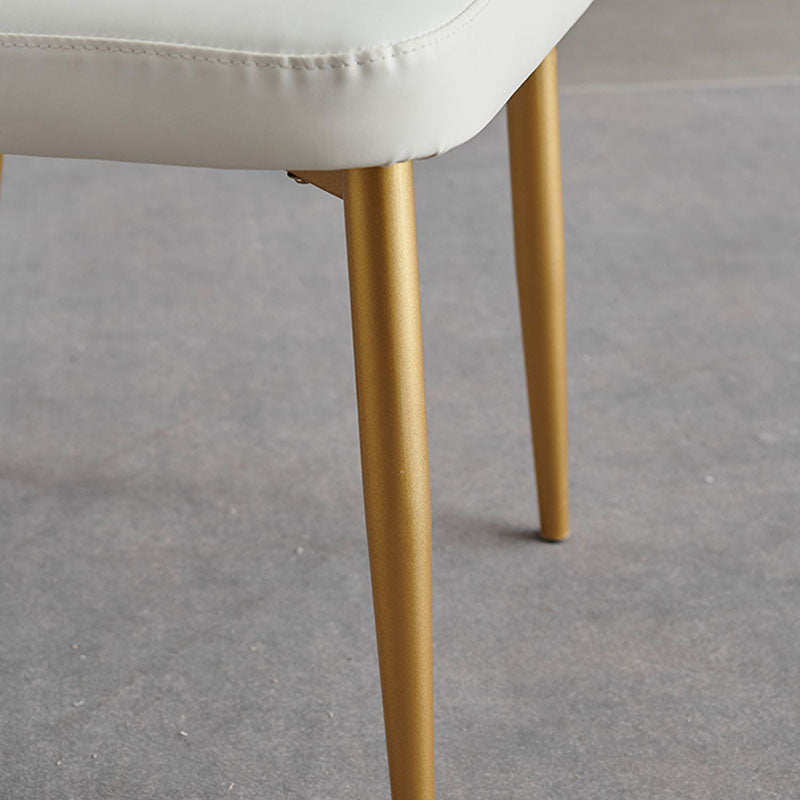 Chaise de salle à manger sans bras à dossier solide de style scandinave, chaise d'appoint rembourrée