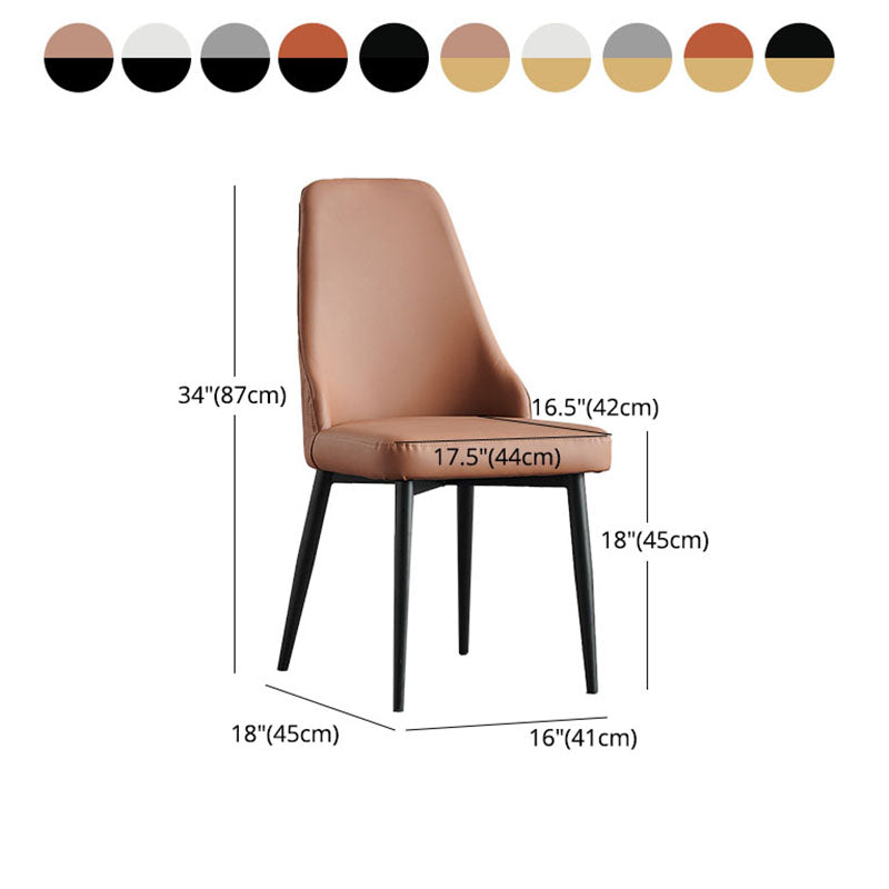 Chaise de salle à manger sans bras à dossier solide de style scandinave, chaise d'appoint rembourrée