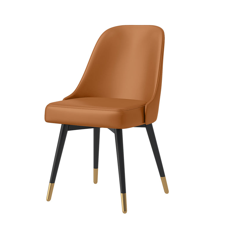 Chaises de salle à manger sans bras à dossier solide de style nordique, chaises de salle à manger en Faux cuir