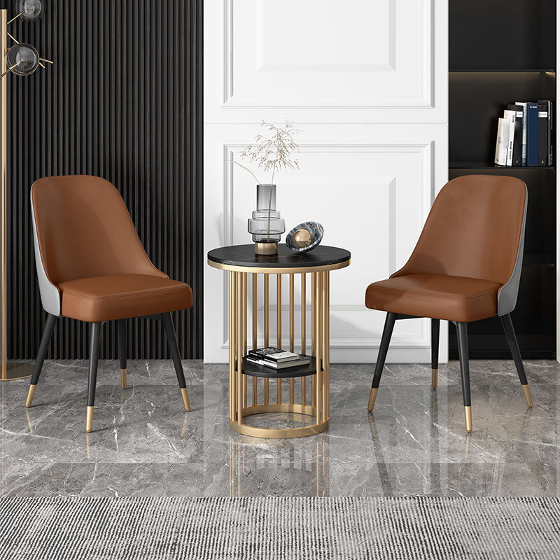 Chaises de salle à manger sans bras à dossier solide de style nordique, chaises de salle à manger en Faux cuir