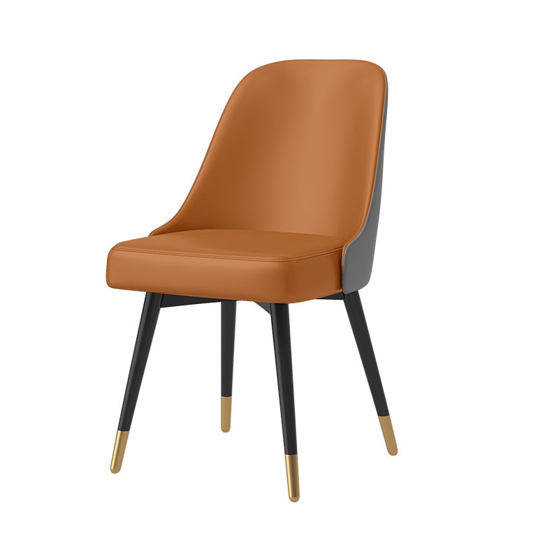 Chaises de salle à manger sans bras à dossier solide de style nordique, chaises de salle à manger en Faux cuir