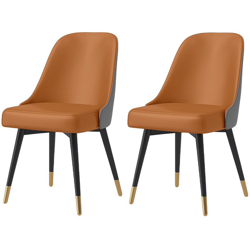 Chaises de salle à manger sans bras à dossier solide de style nordique, chaises de salle à manger en Faux cuir