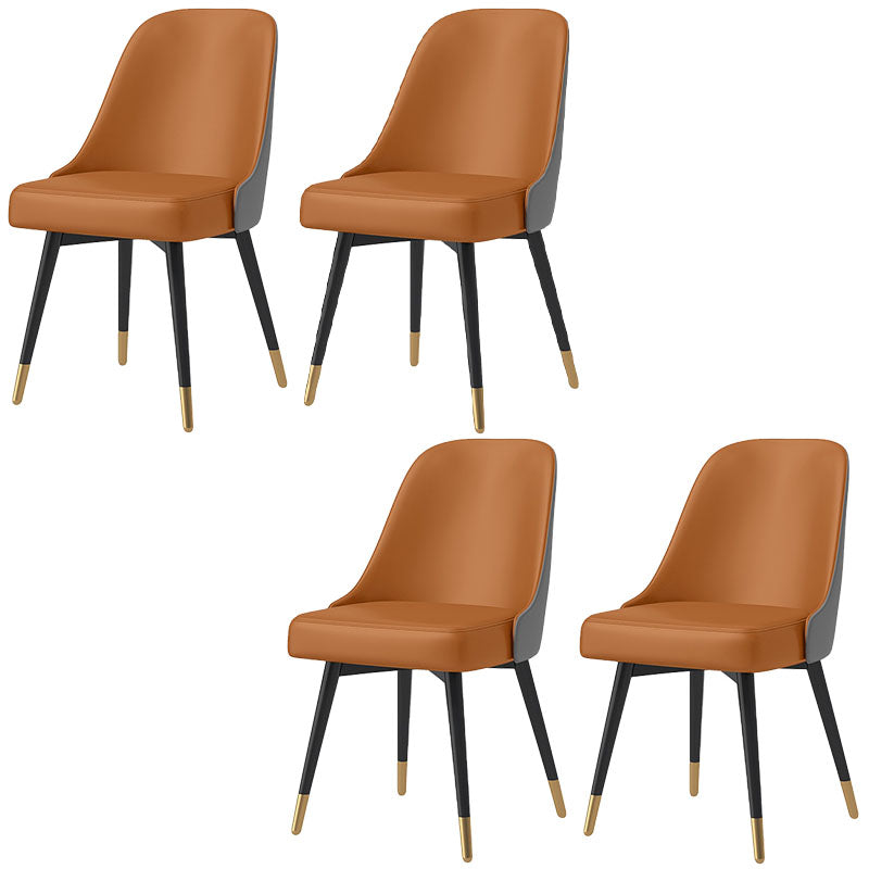Chaises de salle à manger sans bras à dossier solide de style nordique, chaises de salle à manger en Faux cuir