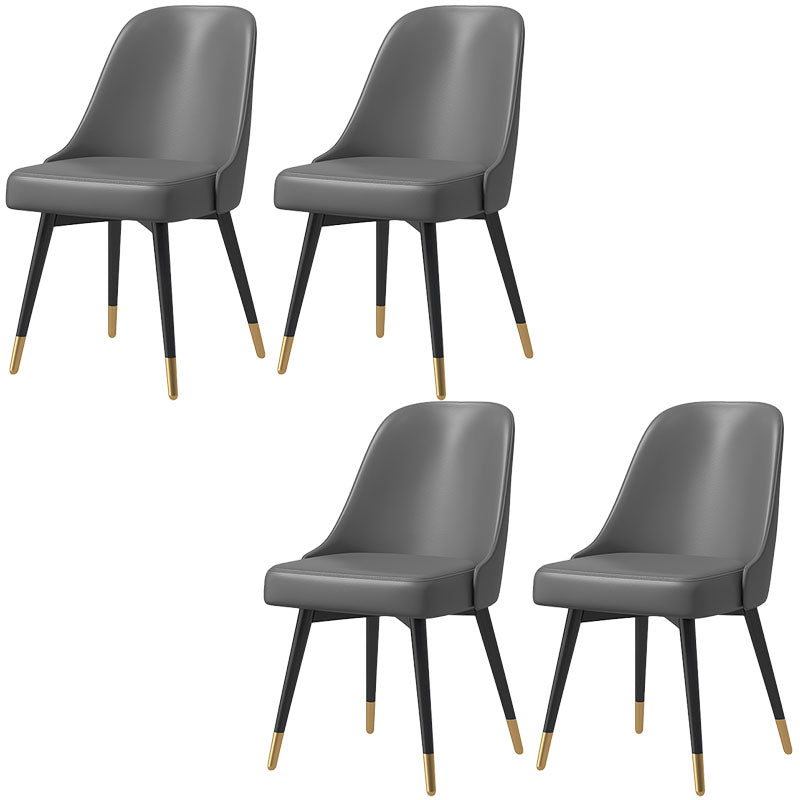 Chaises de salle à manger sans bras à dossier solide de style nordique, chaises de salle à manger en Faux cuir