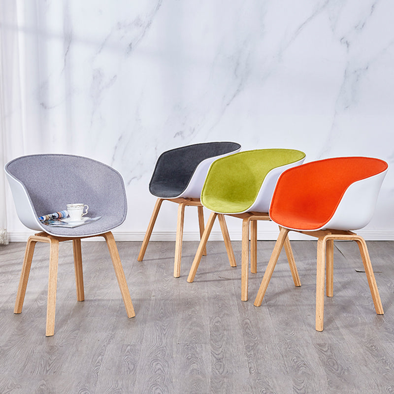 Chaises de salle à manger de style moderne, chaise latérale sans accoudoirs avec pieds en bois