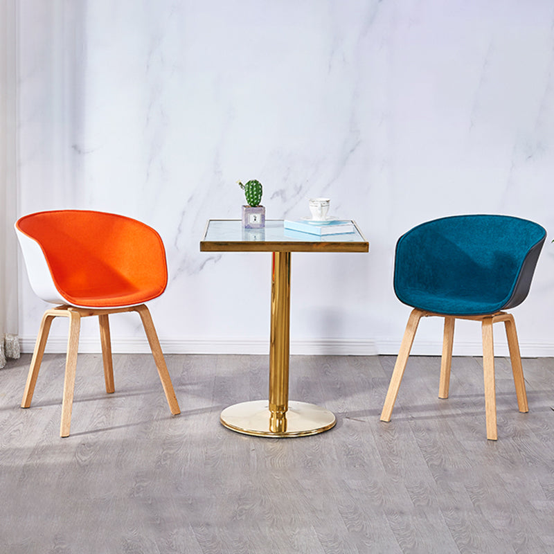 Chaises de salle à manger de style moderne, chaise latérale sans accoudoirs avec pieds en bois