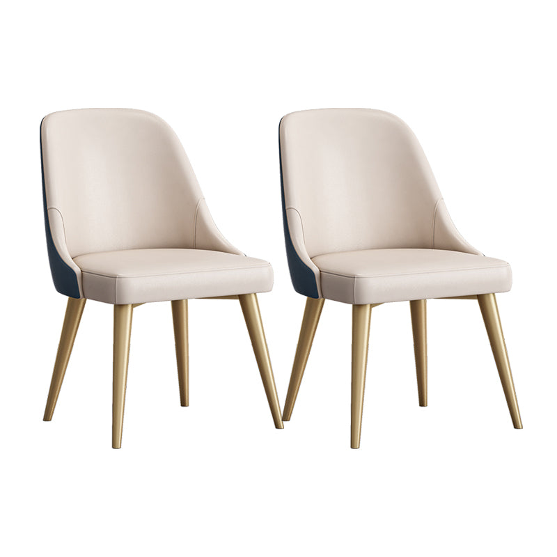 Chaises de salle à manger en Faux cuir de conception nordique, chaise de salle à manger sans bras à dossier solide